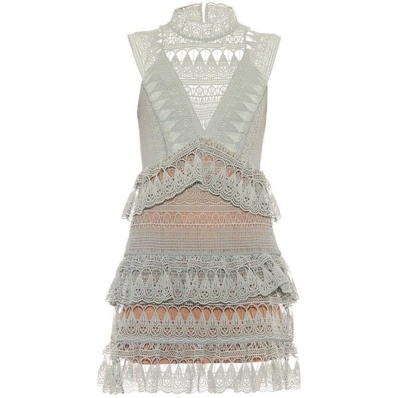 Authentic Self-Portrait Mint Teardrop Lace Dress - Picture 10 of 16